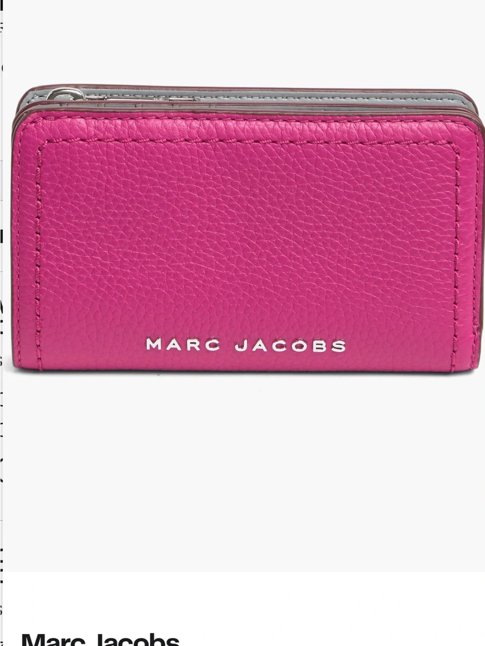 Marc Jacobs Hot Pink Pebbled Leather Card Wallet